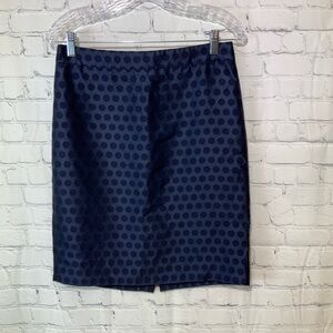 J. Crew “The Pencil Skirt” Navy on Navy Polka Dot Size 4